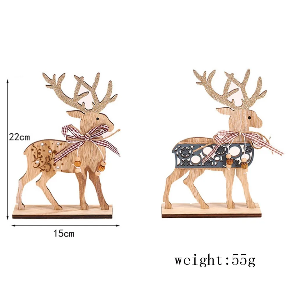 Christmas decoration for home wooden ornament elk gift window table simple decoration new year decor adornos navide os 30S11 (5)
