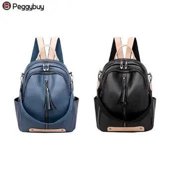 

Fashion Women Backpacks Soft PU Leather Tassels Rucksack Student Casual Shoulder School Bookbags Plecak