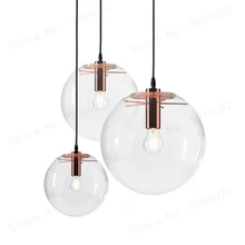 北欧高品質 MoonlightGlass ボールペンダント手渡しランプライト光沢 LED ガラスボールバーキッチン黒照明器具(China)