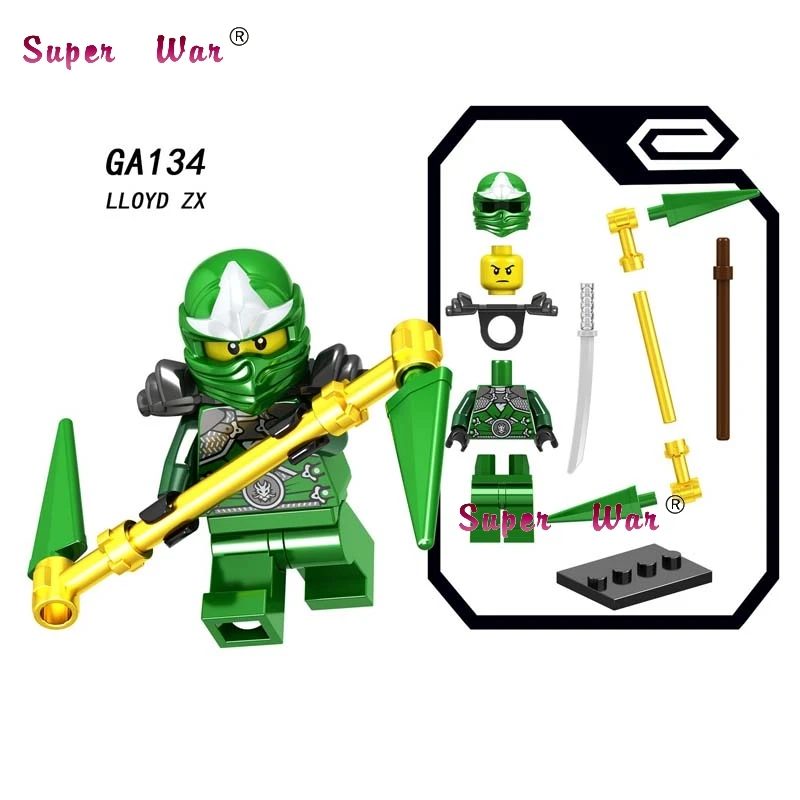 50pcs Model Building Blocks Jay Golden Kai Cole Llyod ZANE Pythor Snakes NYA COLE WU Gifts toys children - Color: GA134