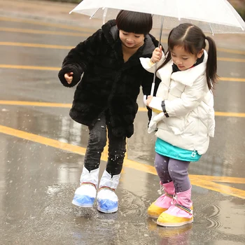 

Children PVC Rain Shoe Cover Snow Boots Waterproof kid Gear Anti-slip Overshoes kids rain gear