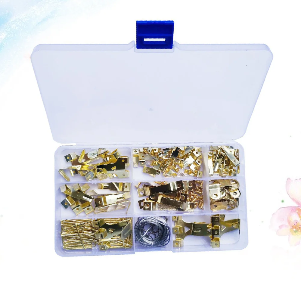 

220PCS Practical Durable Hanging Hook Kit Metal Hook Picture Hanger for Photo Painting Office