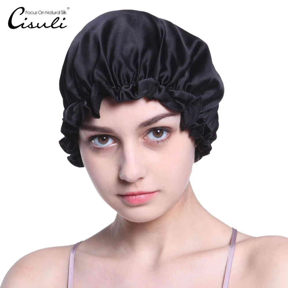 Silk Shower Cap 100 Natural Silk Fabric Women Caps for Hair Treatment