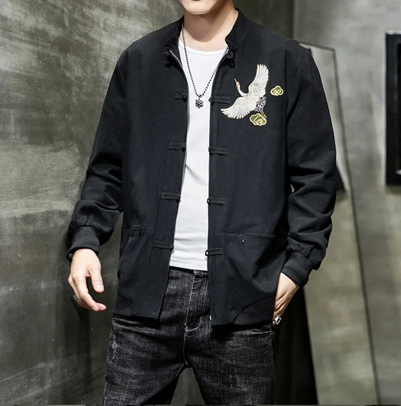 Winter Men Embroidery Baseball Jacket Thick Warm Harajuku Loose Coat Youth Ma-1 Bomber Jacket Male Japanese Streetwear KK3040