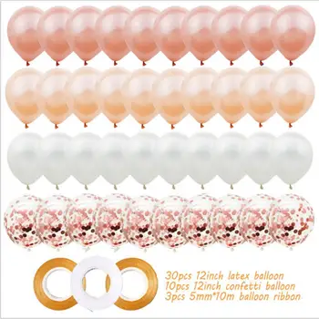 

43pcs Rose Gold Balloon Colorful Metal Ballon Happy Birthday Party Decor Kids Wedding Birthday Latex Confetti Baloon Baby Shower