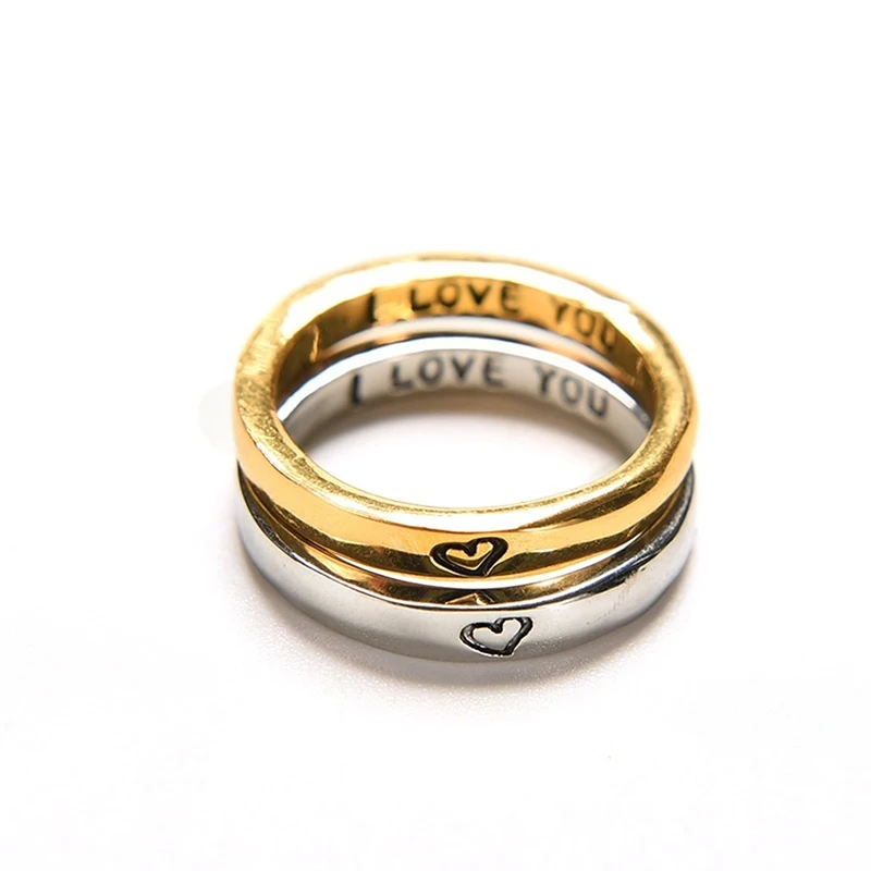 Обручальные кольца Forever Love с надписью сердечком пара обещаний обручальные из