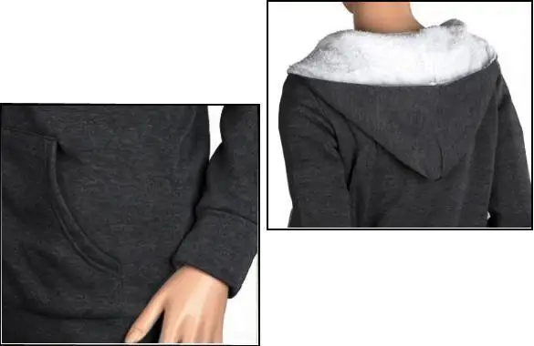 Модные женские толстовки с капюшоном на молнии черного, темно-серого цвета. Куртка; Верхняя одежда; 372 г(приблизительно). Толстовка