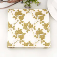 Gold Leaf Printed Napkin Wedding Banquet Wedding jie hun bei Stained Paper Color Paper Placemat Napkin Hotel Banquet Paper