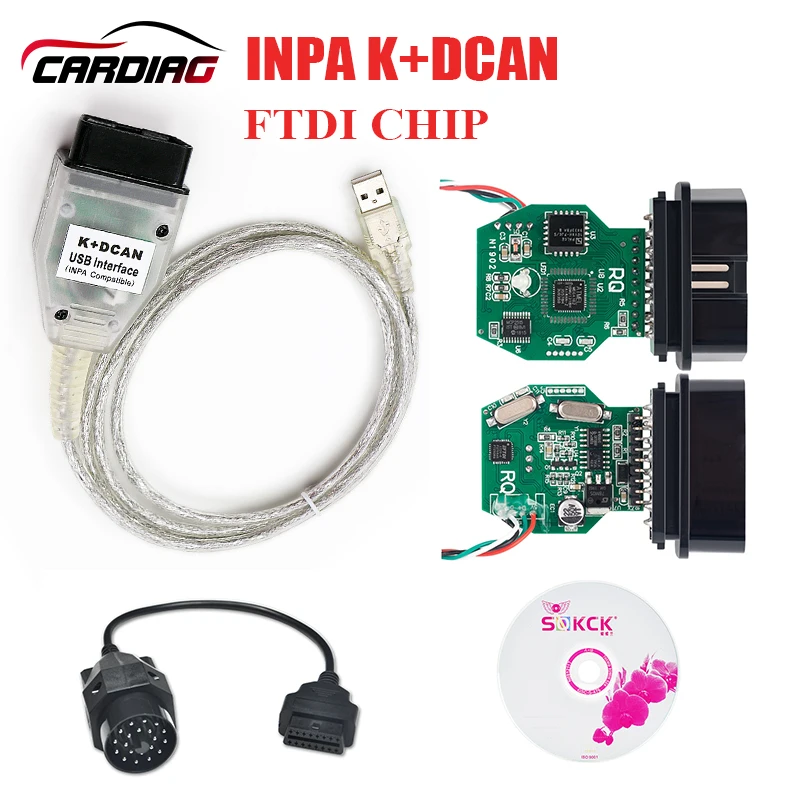 FT232RL FT232RQ полный чип для BMW INPA K+ DCAN K DCAN INPA USB диагностический интерфейс для BMW INPA K+ CAN с 20PIN кабелем для BMW