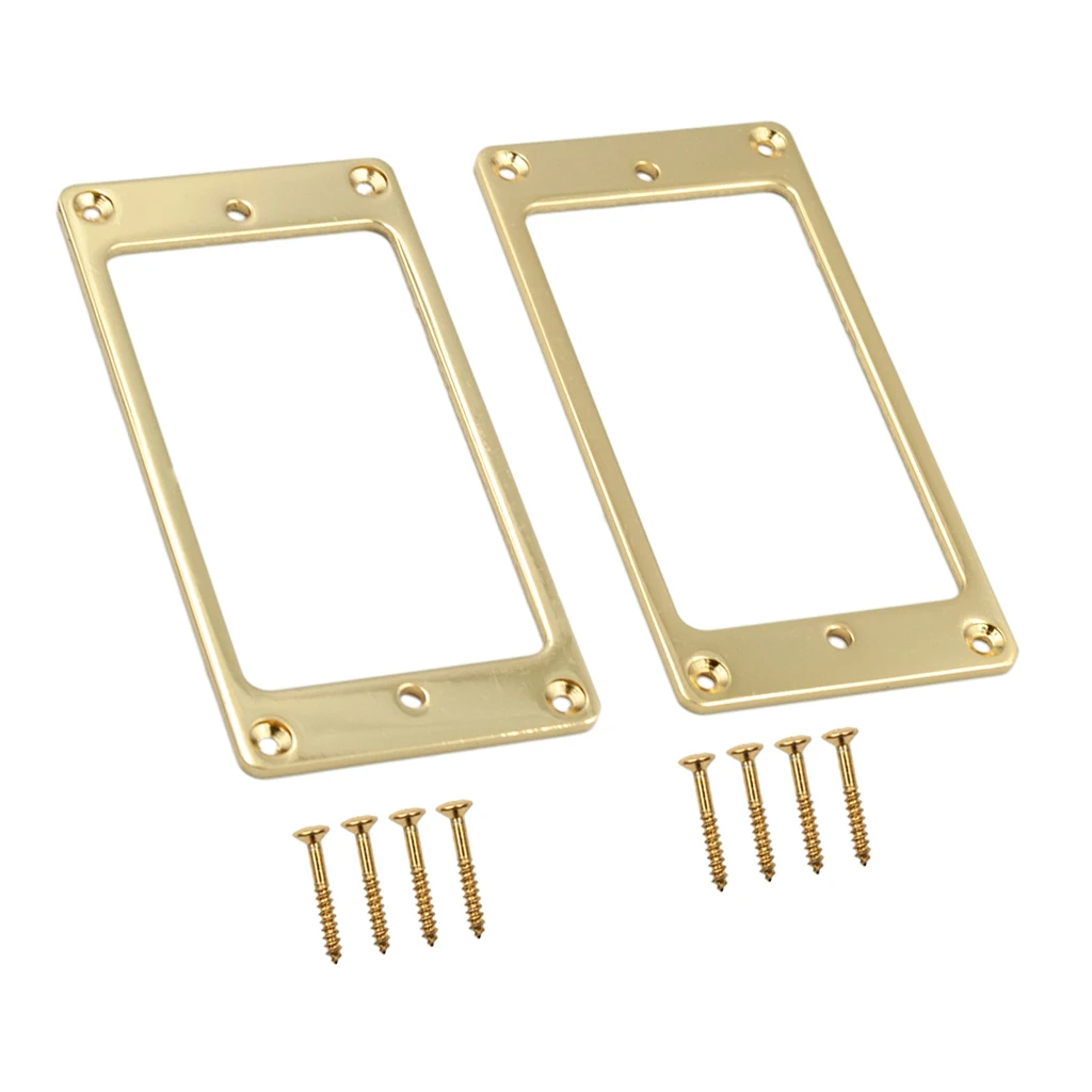 Pack of 2 Flat Humbucker Pickup Mounting Rings for LP Electric Guitar - Golden