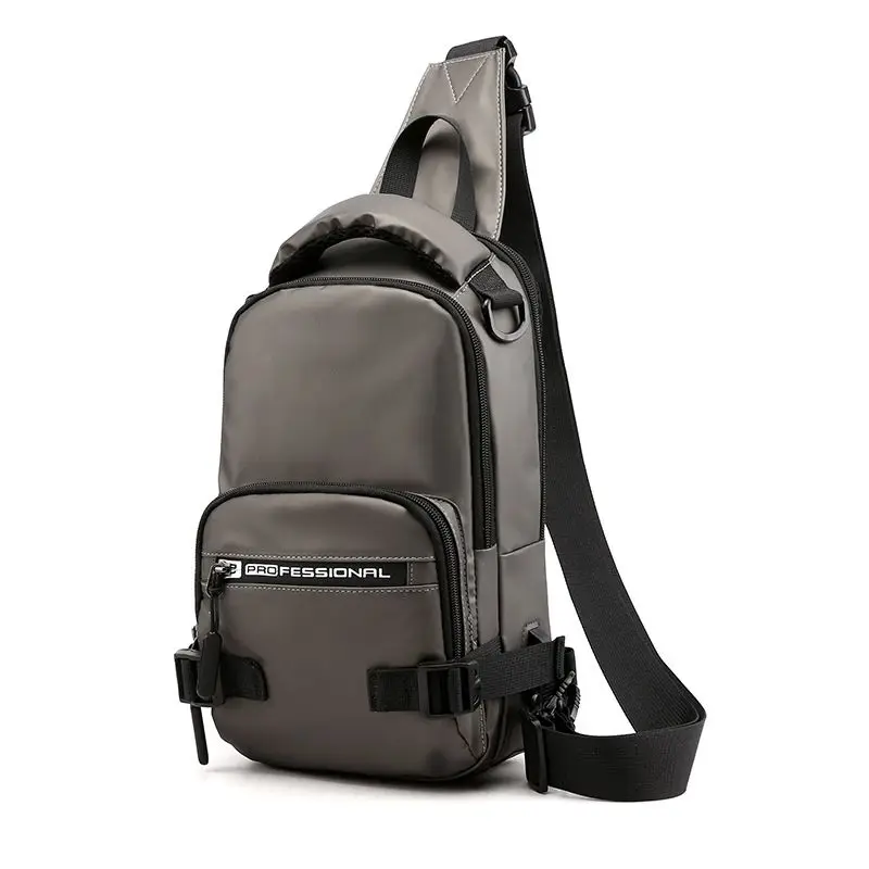 Usb Charging Chest Bag Nylon Backpack Small Multi-Function Messenger Shoulder Bag Casual Men Bag - Цвет: Светло-желтый