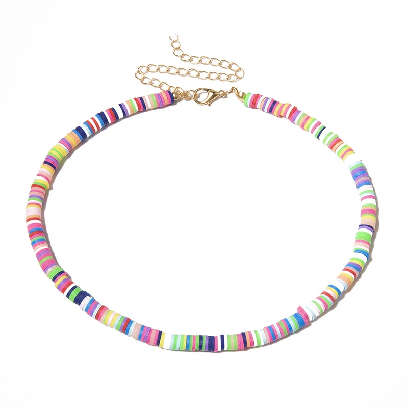 Donarsei Новое модное мягкое керамическое ожерелье-чокер для женщин богемное регулируемое цветное Глиняное ожерелье-воротник пляжное ювелирное изделие