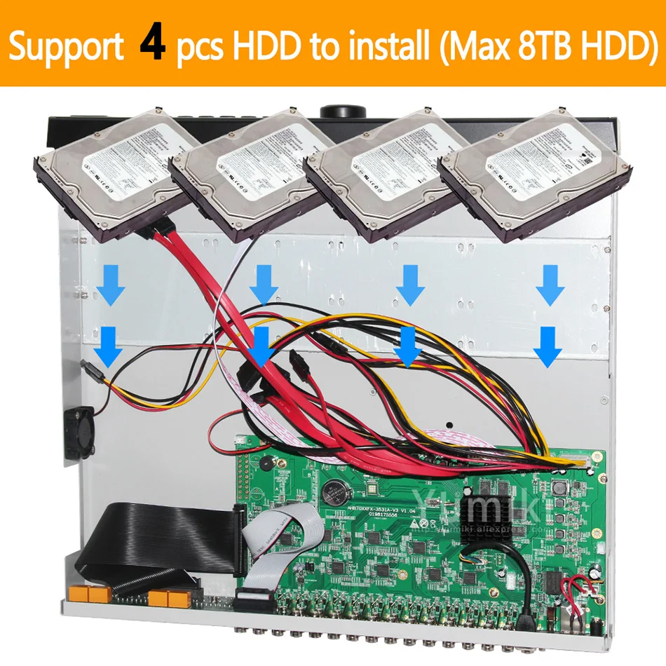 32ch 1080N DVR 6 в 1 коаксиальный CVI TVI AHD видеорегистратор системы Гибридный NVR для AHD 8CH IP поддержка USB, wifi XMEYE