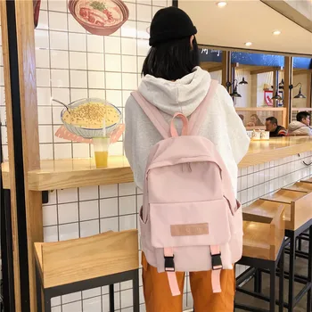 

HEFLASHOR Nylon Waterproof Backpacks Women School Backpack for Teenage Girls Mochila Feminina 2019 Preppy Style High School Bag