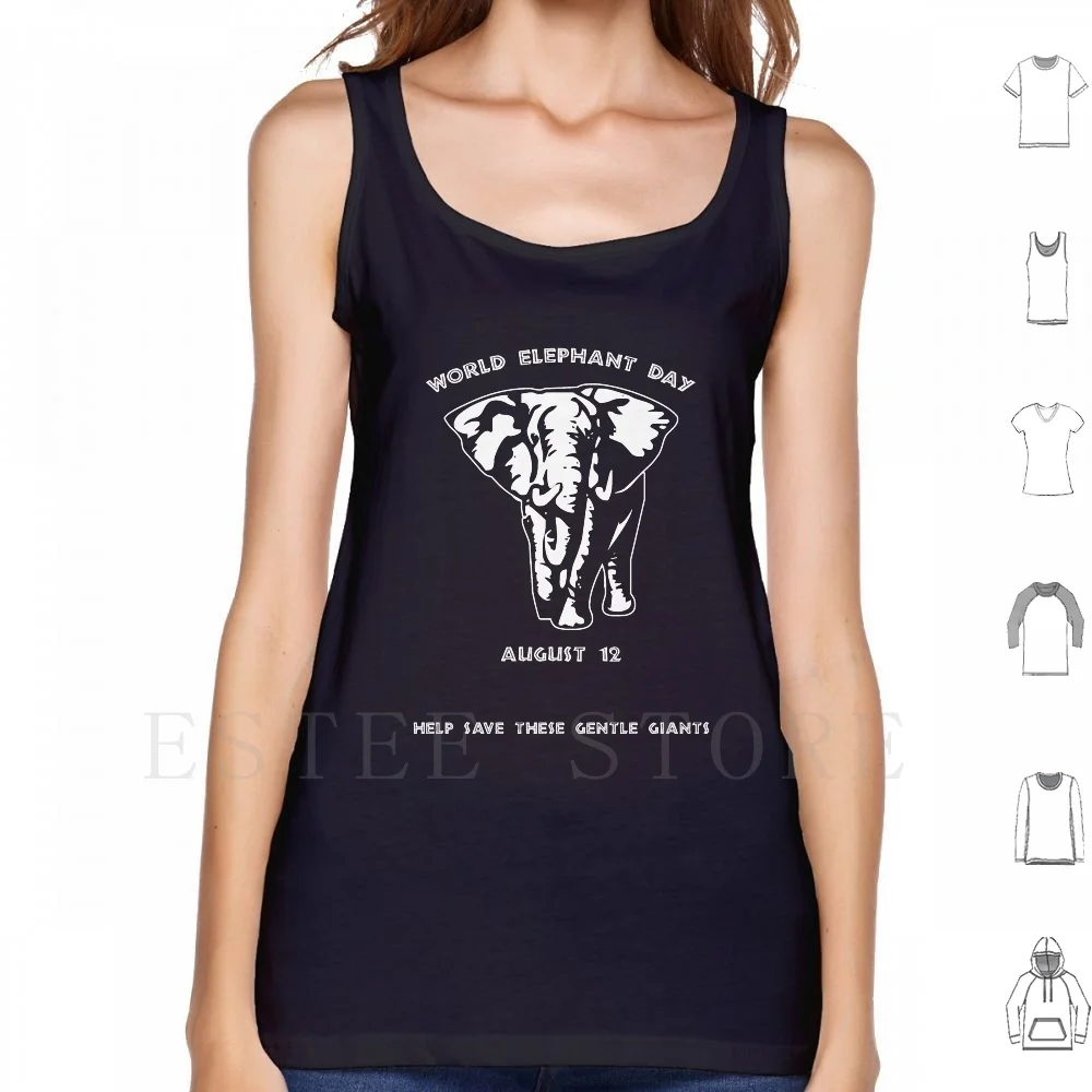 World Elephant Day -- 12 Agosto Canotte Gilet Cotton World Elephant Day Agosto 12 Elefante Zanna Avorio Africa Conservazione