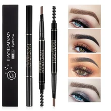 HANDAIYAN карандаш для бровей с кисточкой, 5 видов цветов, двухсторонний, микроблейдинг, водостойкий, стойкий, тонкий, для эскиза бровей, татуировка, ручка для макияжа, TSLM2