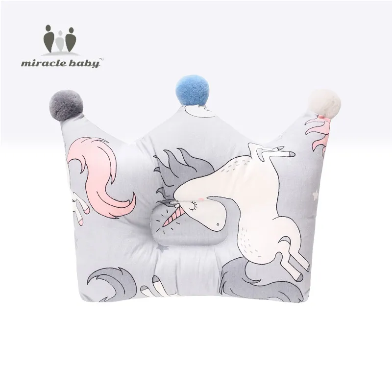 Grey unicorn Чудо-ребенок хлопок Подушка для кормления предотвращает плоская голова в короне для кровати подушки для кормления младенцев форма головы Подушка для новорожденных - Цвет: Grey unicorn