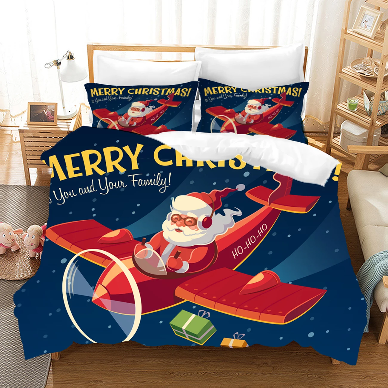 Fanaijia 3D Рождественский комплект белья мультфильм Санта Клаус пододеяльник комплекты для детских кроватей полноразмерная кровать набор