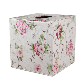 

Durable Room Car PU Leather Square Tissue Box Paper Holder Case Cover Napkin
