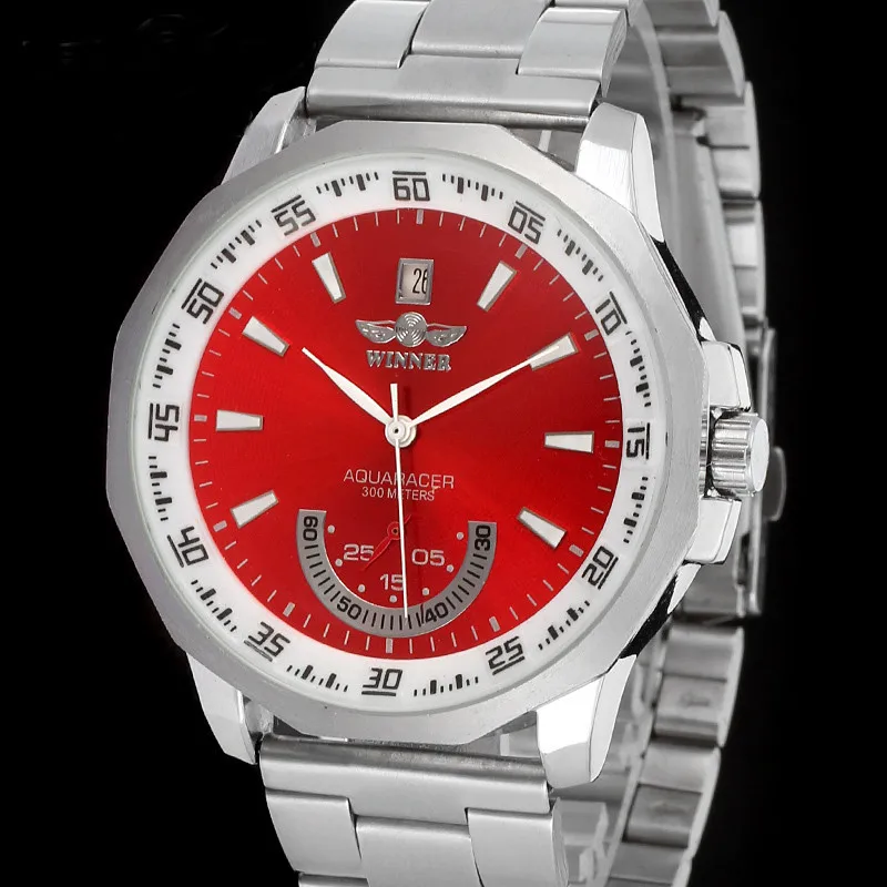 

Winner (Winner) Fashion Casual Switzerland Automatic Machine Steel Belt Analog Watch