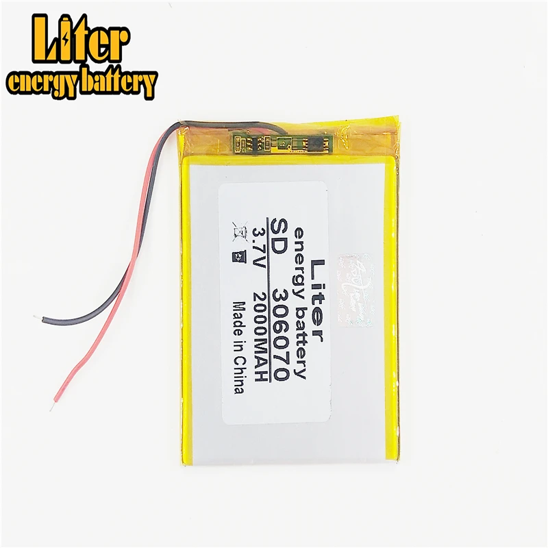 306070 3 7 V 2000mAh перезаряжаемый литий полимерный аккумулятор для PDA GPS DVR электронная