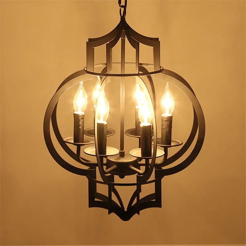 Американская деревенская винтажная Подвесная лампа столовая гостиная для комнаты, Подвесная лампа для спальни Подвесная лампа 6 E27 светодиодный 110/220V подвеска на цепочке