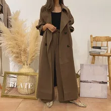 Two Piece Sets Women Autumn Elegant Office Ladies Solid Long Trench Coat and Sashes Wide Legs Pants Suits Korean Style Brown Two Piece Sets Women Autumn Elegant Office Ladies Solid Long Trench Coat and Sashes Wide Legs Pants Suits Korean Style Brown