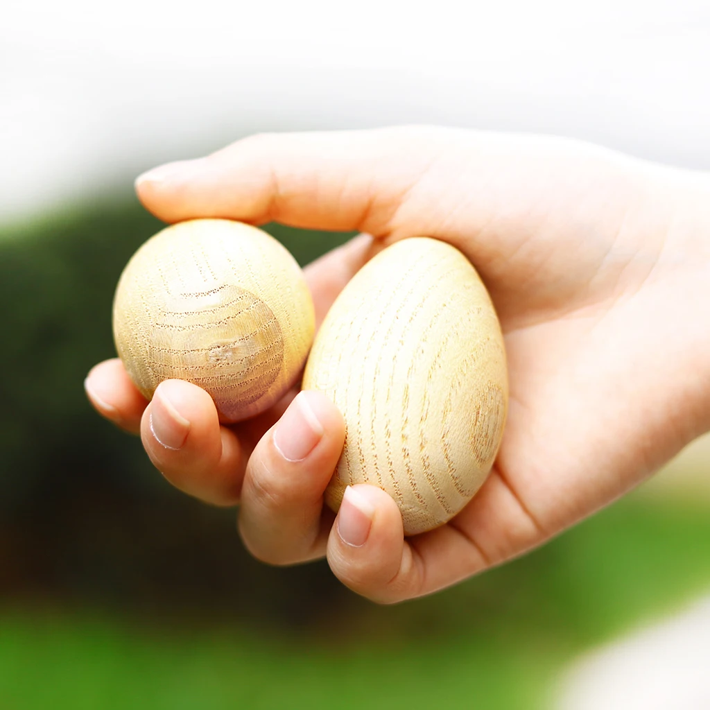 1 Pair Musical Toys Wooden Sand Eggs Kids Baby Shake Toys Gifts Comfor Grip