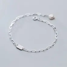 Стерлингового серебра 925 браслет для женщин Рок простая эллиптическая круговая цепь браслеты и браслеты Роскошные ювелирные изделия оптом