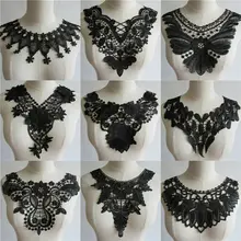 

High Quality Black Embroidery Applique Lace Neckline DIY Fabric Sewing Lace Collar Decoration Ladies Dress Accessories Supplies