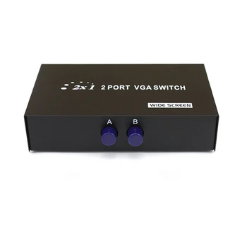 

2 Ports Plug And Play VGA Selector Stable For VGA/SVGA Manual Sharing Selector Switch Box Switcher Splitter For LCD PC Monitor