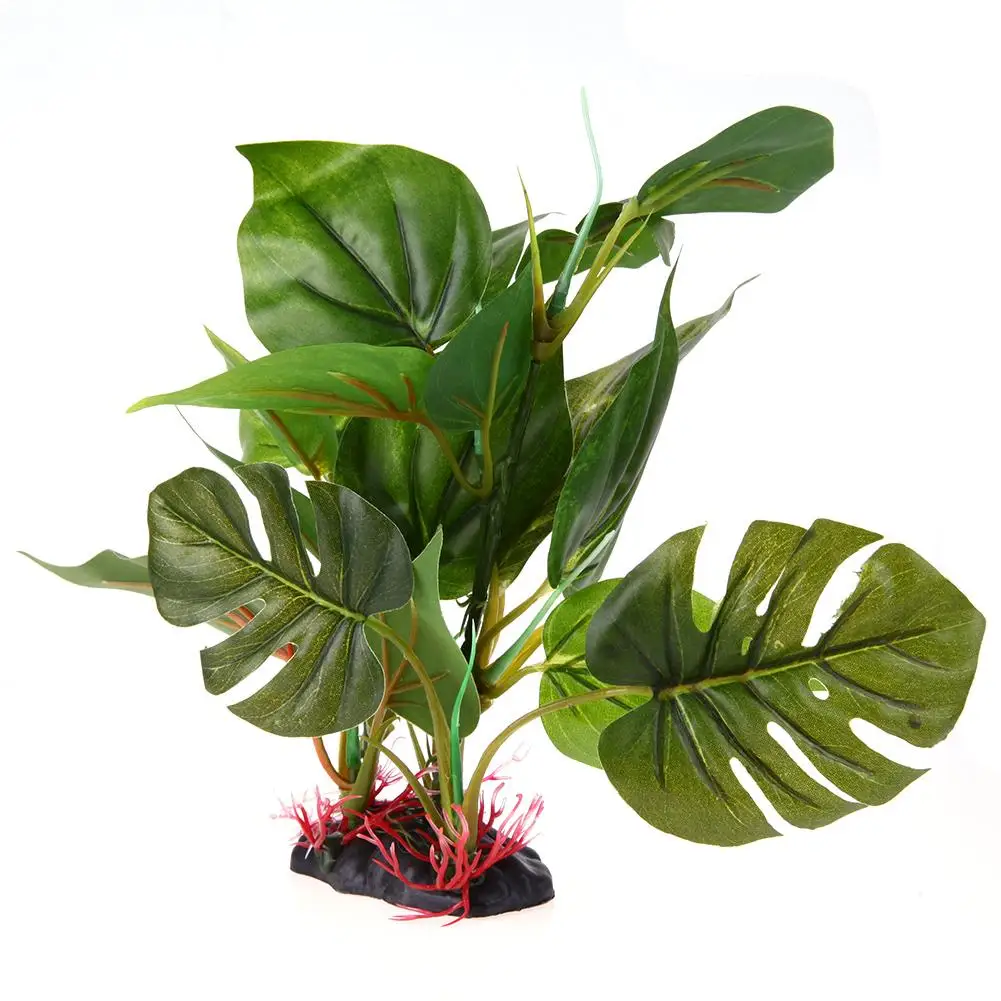 Artificial plants artificial aquarium plants Artificial Underwater Plants Large Leaf Aquatic Plant Aquarium Fish Tank Decoration Water Viewing Plastic Landscape