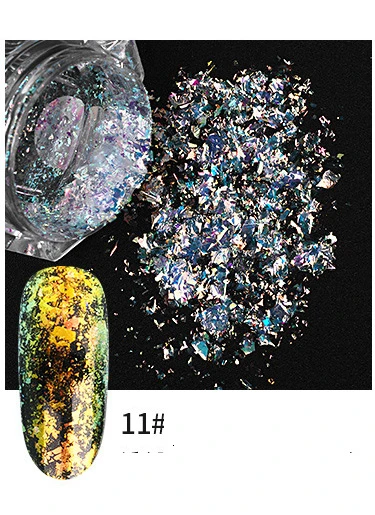 Doradosun Nail Glitter Polish Powder Pigment Shell Dazzling DIY Salon Laser Nail Art Decorations Manicure - Цвет: 11