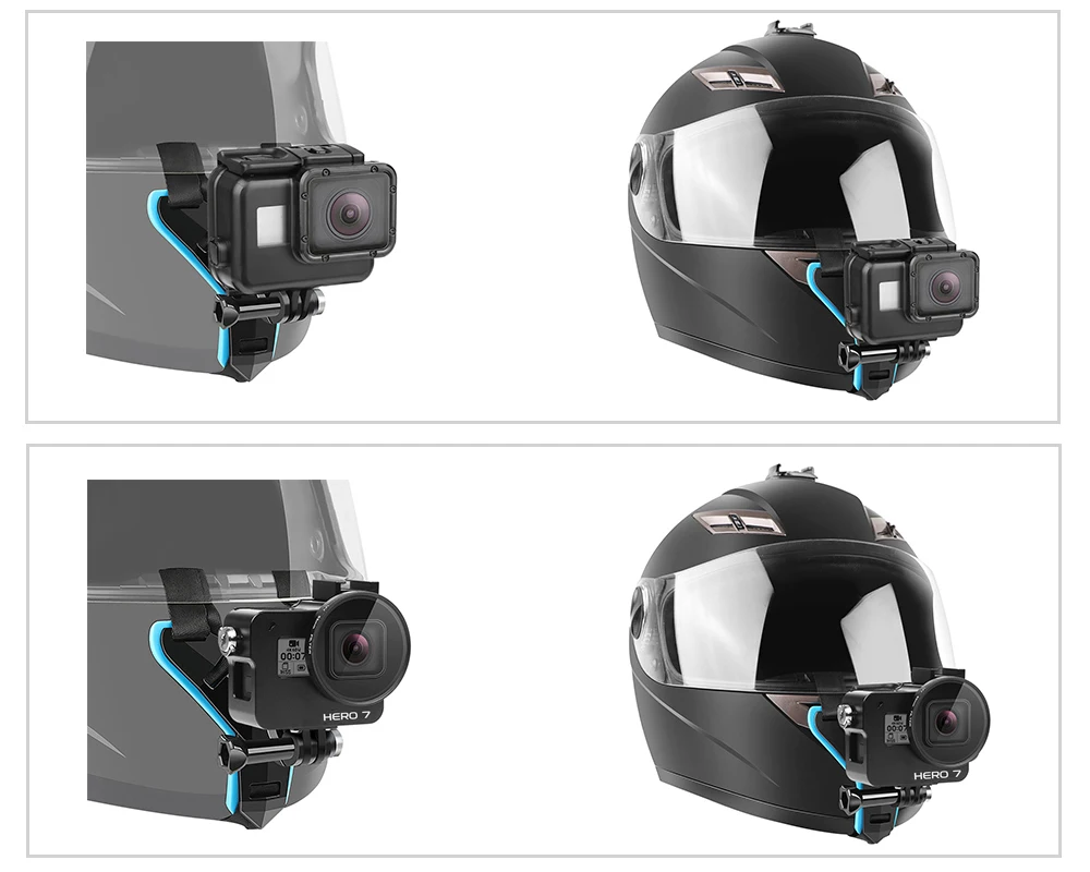 Съемка мотоциклетный шлем передний подбородок кронштейн крепление для GoPro Hero 8 7 5 черный 4 Dji Осмо Xiaomi Yi 4K Sjcam Eken Go Pro 8 7 камера