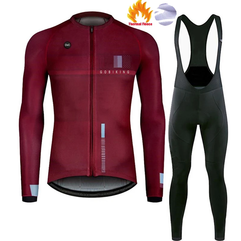 Gobiking ropa ciclismo hombre invierno велосипедная футболка с длинным рукавом для верховой езды, термофлисовая Майо Ropa Ciclismo Invierno triathlon