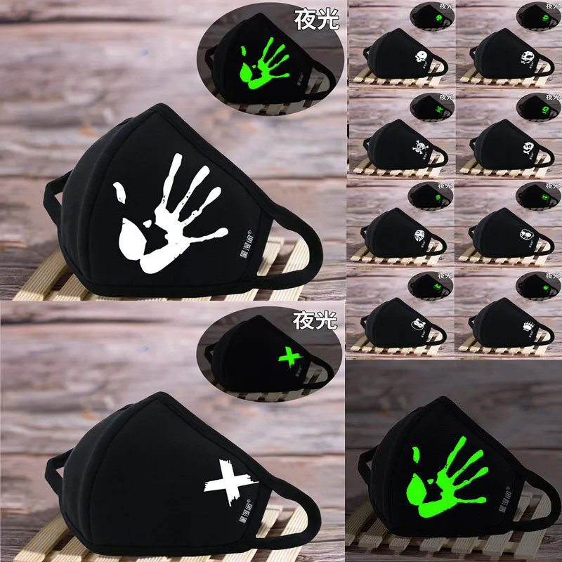 

3D Cartoon Animal Luminous Face Mask Winter Warm Dust-proof Windproof Outdoor Masks Glow In Dark Mouth Repeatable Washable Mask