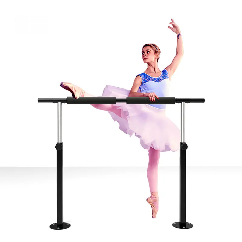 

119CM Length Floor Fixed Dance Bar With 65-110cm Height Adjustable, Steel Frame Stable Home Ballet Barre