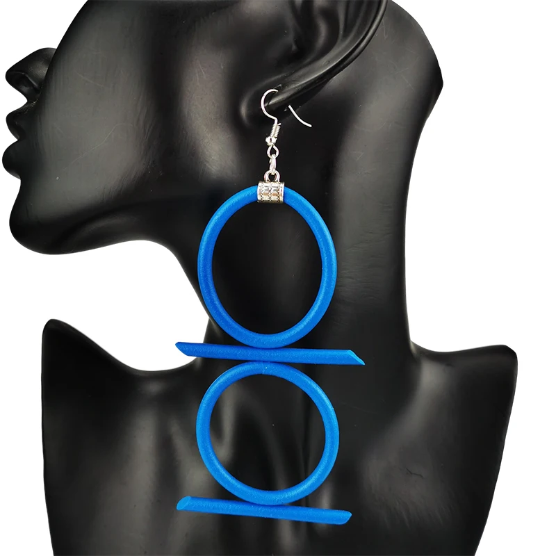 UKEBAY New Multicolor Big Earrings For Women Ethnic Drop Earrings Designer Handmade Jewelry Rubber Jewelry 5 Colors Earring Gift