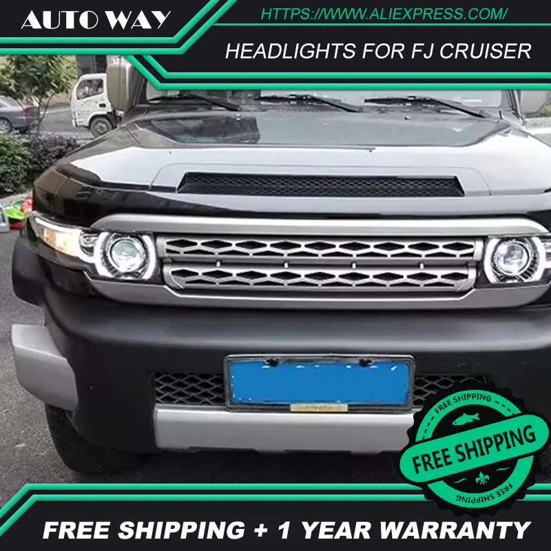 Чехол для автомобиля для Toyota FJ CRUISER 2007- головной светильник s FJ CRUISER светодиодные фары головного света DRL Q5 bi xenon объектив h7 xenon