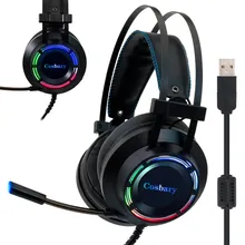 Professional Gaming Headset with Deep Bass Game Headphones with Microphone for Computer PC Gamer 7.1 USB Channel Surround Sound