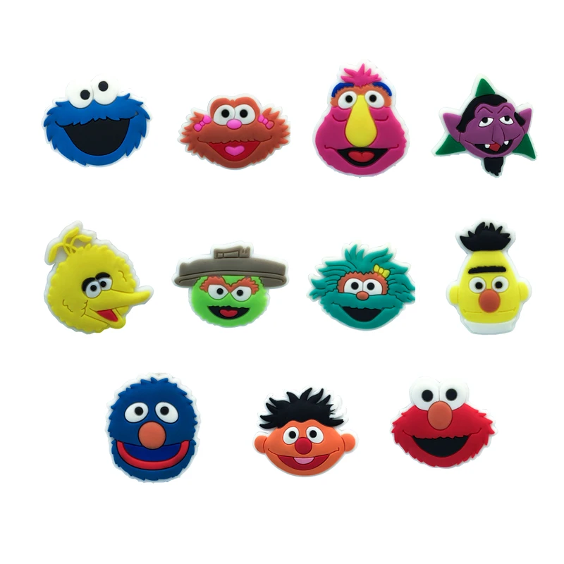 

1 шт. Мультяшные Подвески Croc из ПВХ, подвески для обуви «Улица Сезам», аксессуары для обуви, пряжка для обуви, украшения, подходит для Croc JIBZ, подарок на Рождество для детей