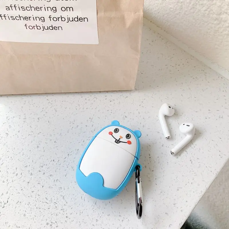 Милый защитный чехол для мыши силиконовый чехол с карабином для Airpods 1/2 H37E