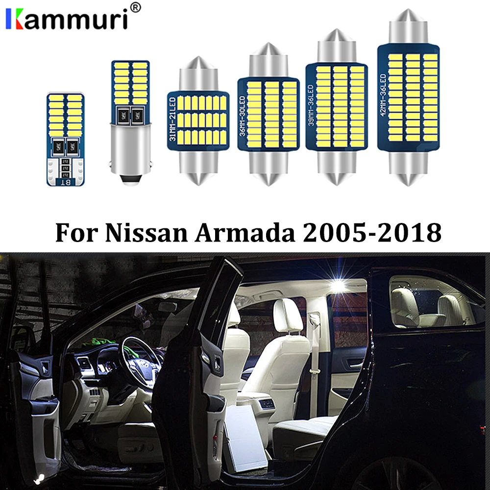 KAMMURI 15 шт. без ошибок Белый светодиодный автомобильный интерьерный светильник посылка комплект для 2005- Nissan Armada светодиодный интерьерный светильник