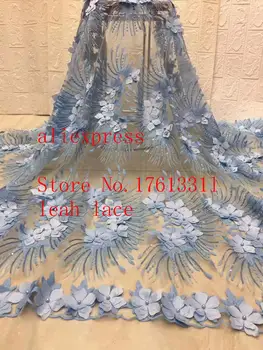 

stock 5yards/bag XC141# 8 colors embroidery sequins DIY pearl laser flowers luxury French style fabrics used in wedding dresse