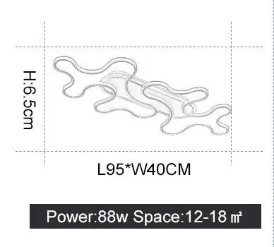Креативные Современные светодиодные люстры потолочные для гостиной спальни studyroom lustre Светодиодные белые/черные цвета современное освещение люстры - Цвет абажура: L95xW40cm