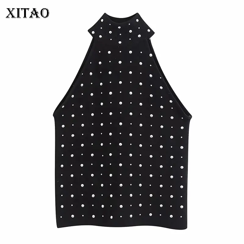 XITAO Rivet Women Sweater Fashion New 2020 Spring Sleeveless Small Fresh Elegant Goddess Fan Minority DMY3720 | Женская одежда