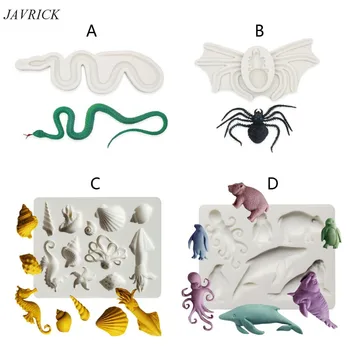 

Snake Spider Keychain Resin Casting Molds Shell Conch Octopus Penguin Bear Molds