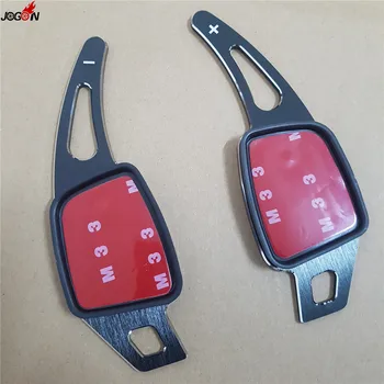 

Black & Silver Aluminum Steering Wheel Paddle Extension Shifter Cover Trim For Audi A4 S4 B9 2017 2018 2019