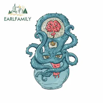 

EARLFAMILY 13cm x 8.9cm For Eyed Octopus Motorcycle Car Stickers Vinyl Car Wrap Decal Sunscreen 3D Funny Graffiti Decoration