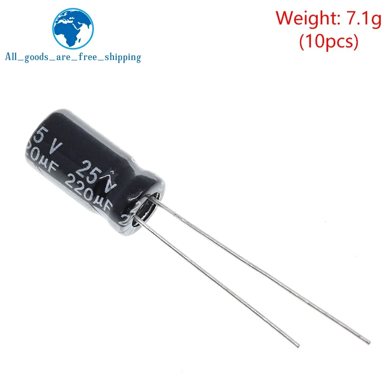 TZT 50/100PCS Hochwertiger 25V220UF 6*12mm 220UF 25V 6*12 Elektrolytkondensator – Detail 4